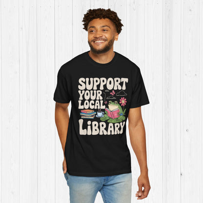 Support Your Local Library Frog Shirt