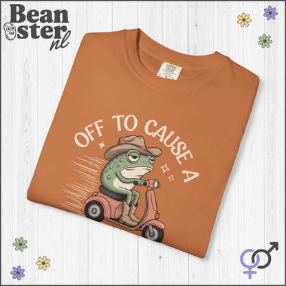 Off To Cause Kerfuffle Frog Meme T-Shirt | Funny Gift Tee