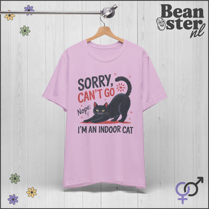 Sorry Can't Go I'm an Indoor Cat – Funny Retro Tee