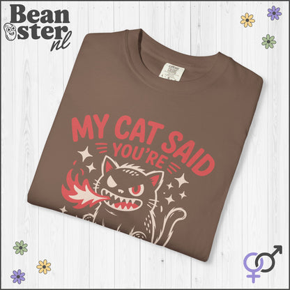Kawaii Cat Graphic Tee – My Cat Said You’re a Bitch