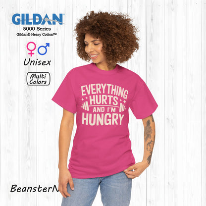 Funny Gym Shirt – “Everything Hurts and I’m Hungry” Tee