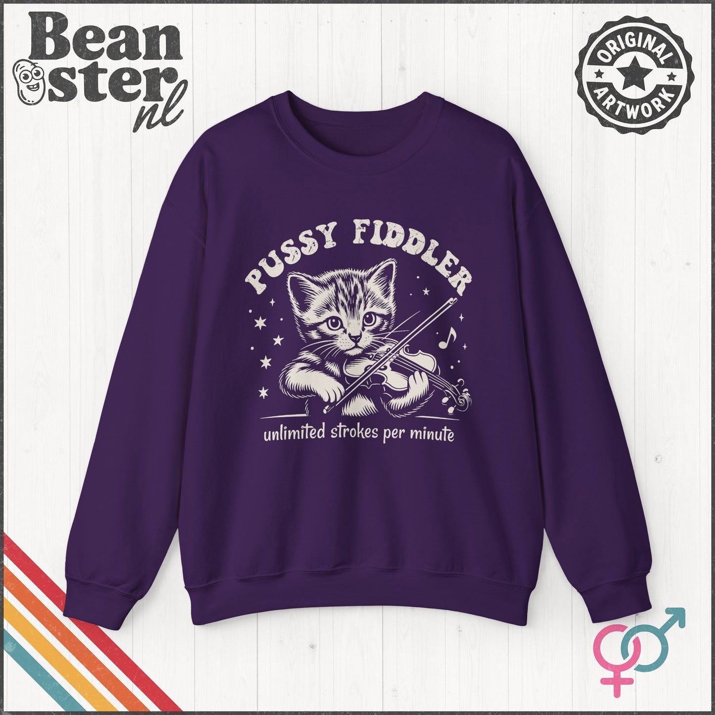 Pussy Fiddler Sweatshirt – Funny Cat Meme Crewneck