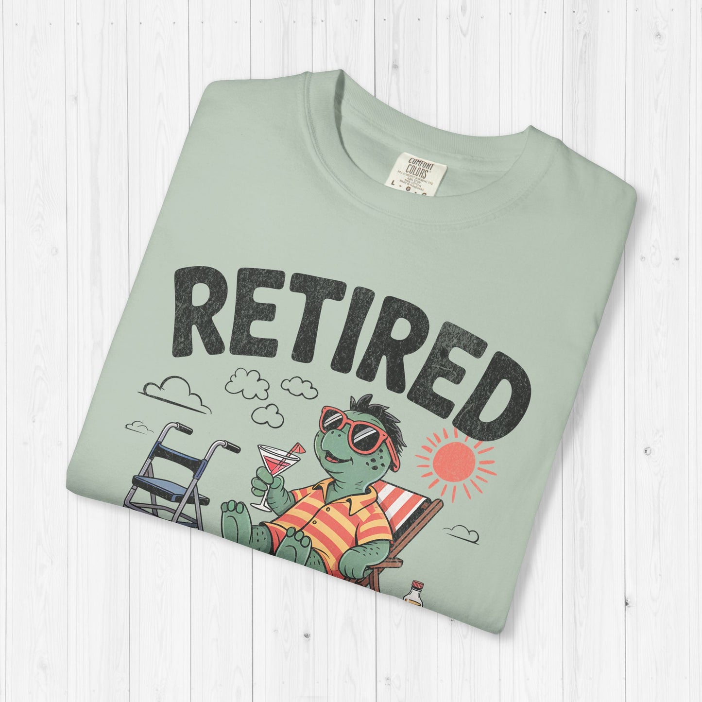 Expired But Still Desired Funny Retired Frog Beach Tee