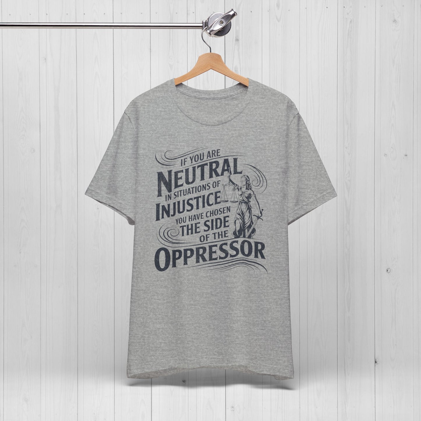 Stand for Justice – Vintage Lady Justice Protest Tee
