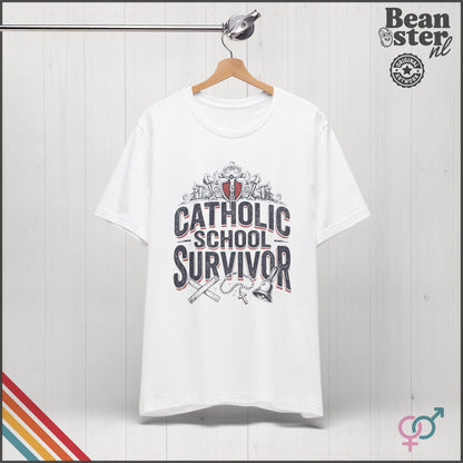 Catholic School Survivor Funny T-Shirt | Dark Humor Tee