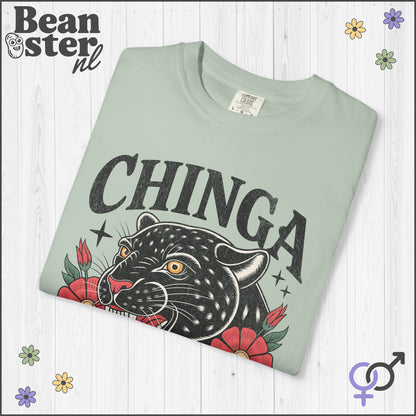 Chinga La Migra Shirt – Vintage Panther Floral Protest Tee
