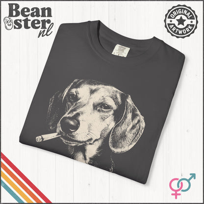Smoking Dachshund Graphic Tee