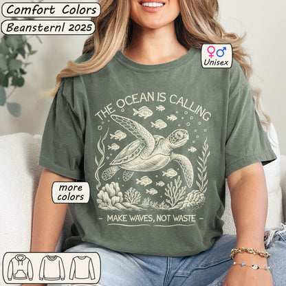 The Ocean Is Calling Vintage Sea Creatures Graphic Tee