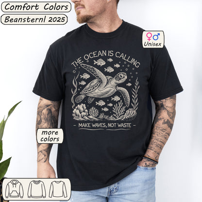 The Ocean Is Calling Vintage Sea Creatures Graphic Tee