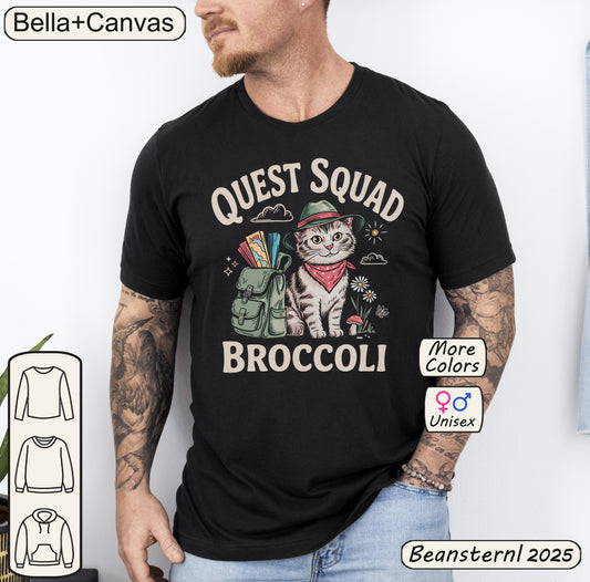Quest Squad Broccoli Cat T-Shirt