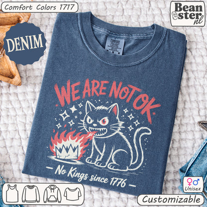 We Are Not Ok Kawaii Black Cat Shirt – Leftist Statement Tee
