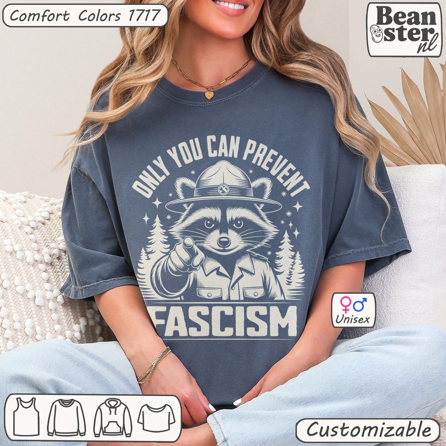 Only You Can Prevent Fascism Raccoon Protest Shirt