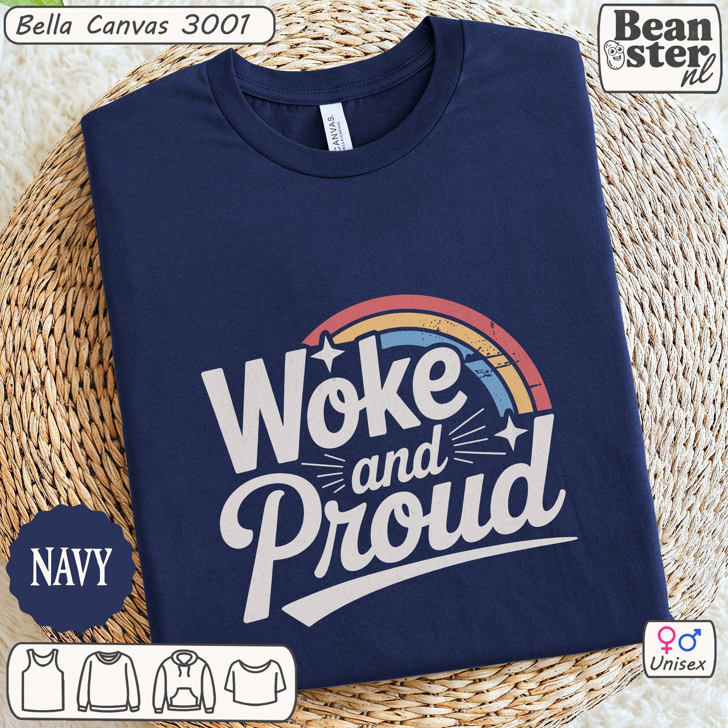 Woke And Proud Shirt | Retro Rainbow