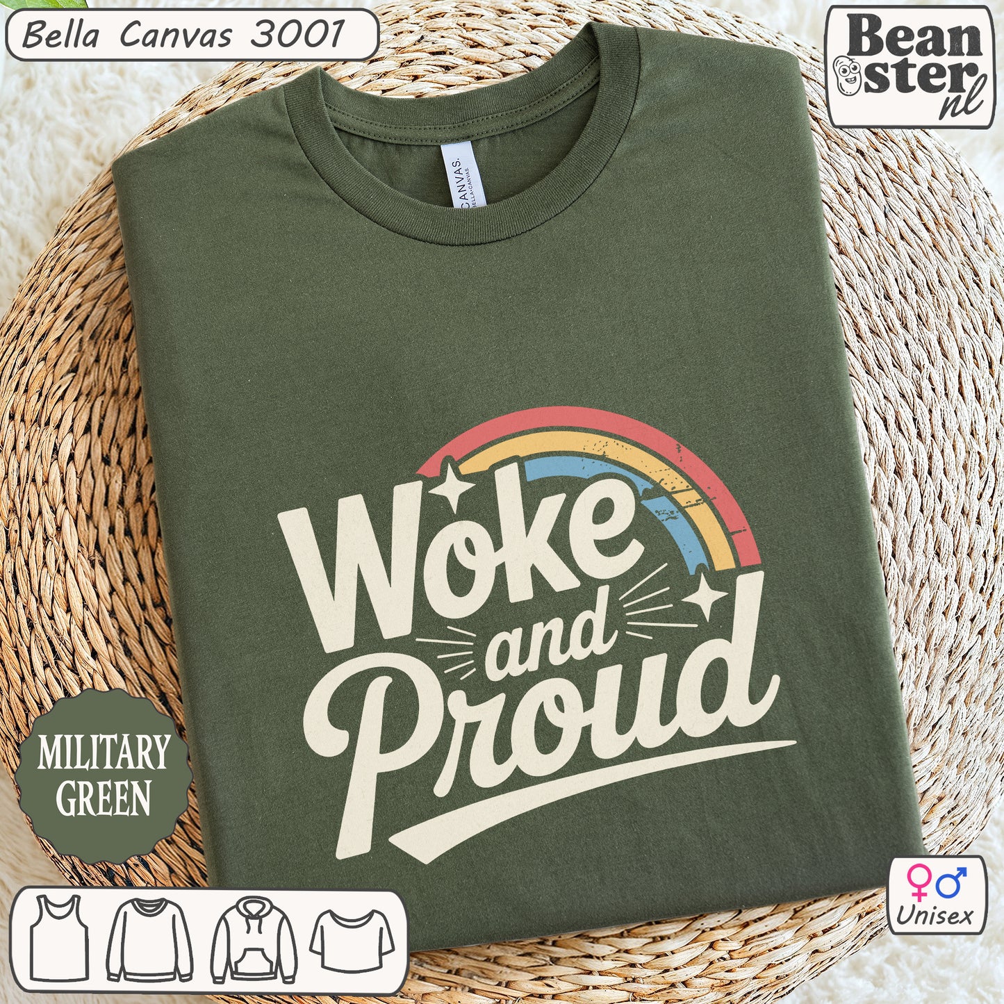 Woke And Proud Shirt | Retro Rainbow