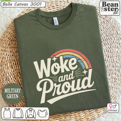 Woke And Proud Shirt | Retro Rainbow