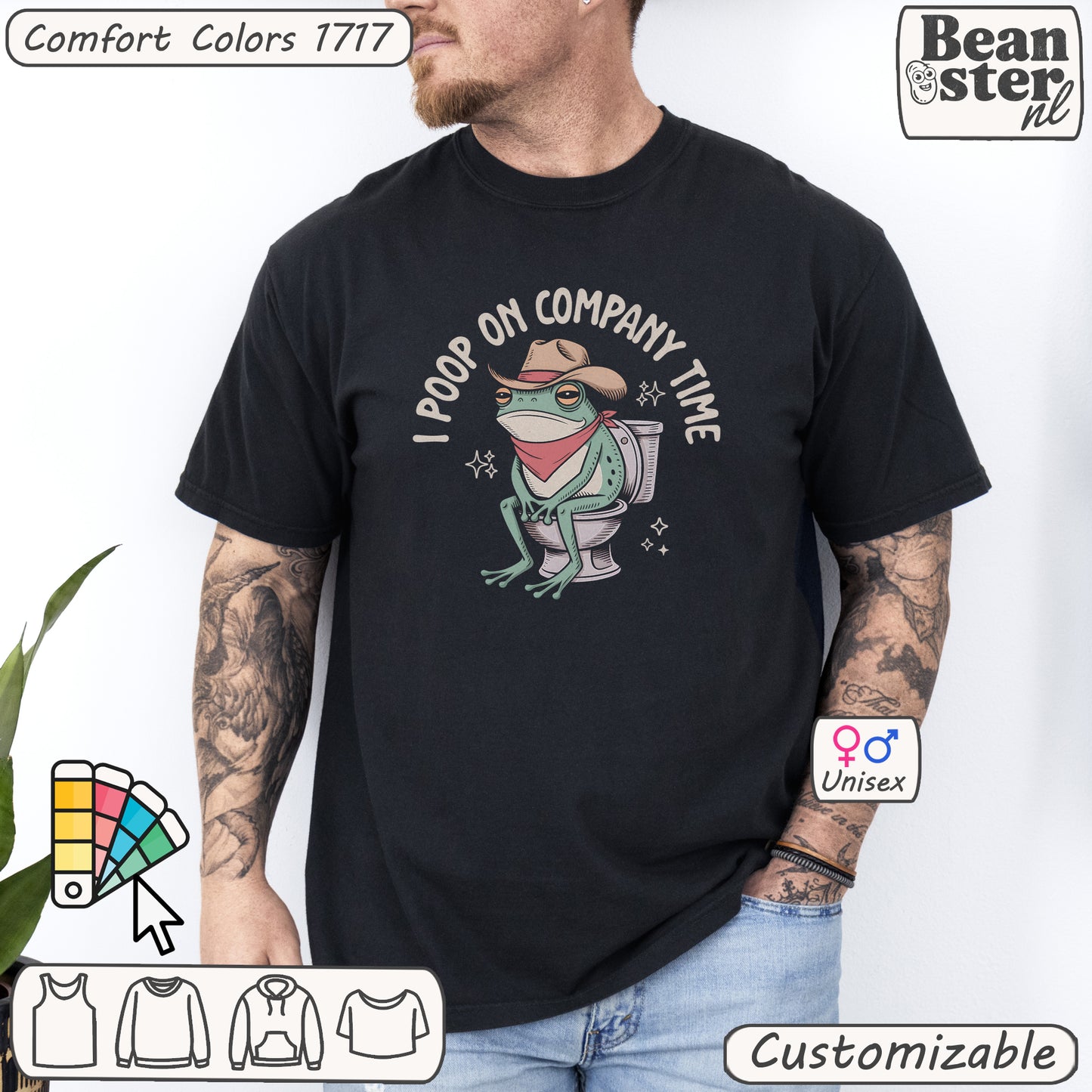 Funny Frog Shirt – I Poop On Company Time Tee