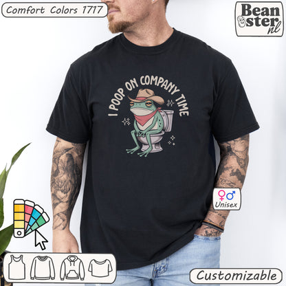 Funny Frog Shirt – I Poop On Company Time Tee