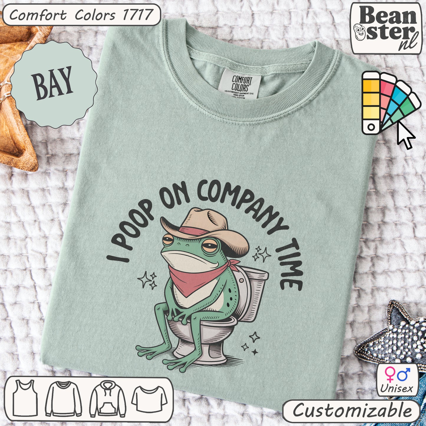Funny Frog Shirt – I Poop On Company Time Tee