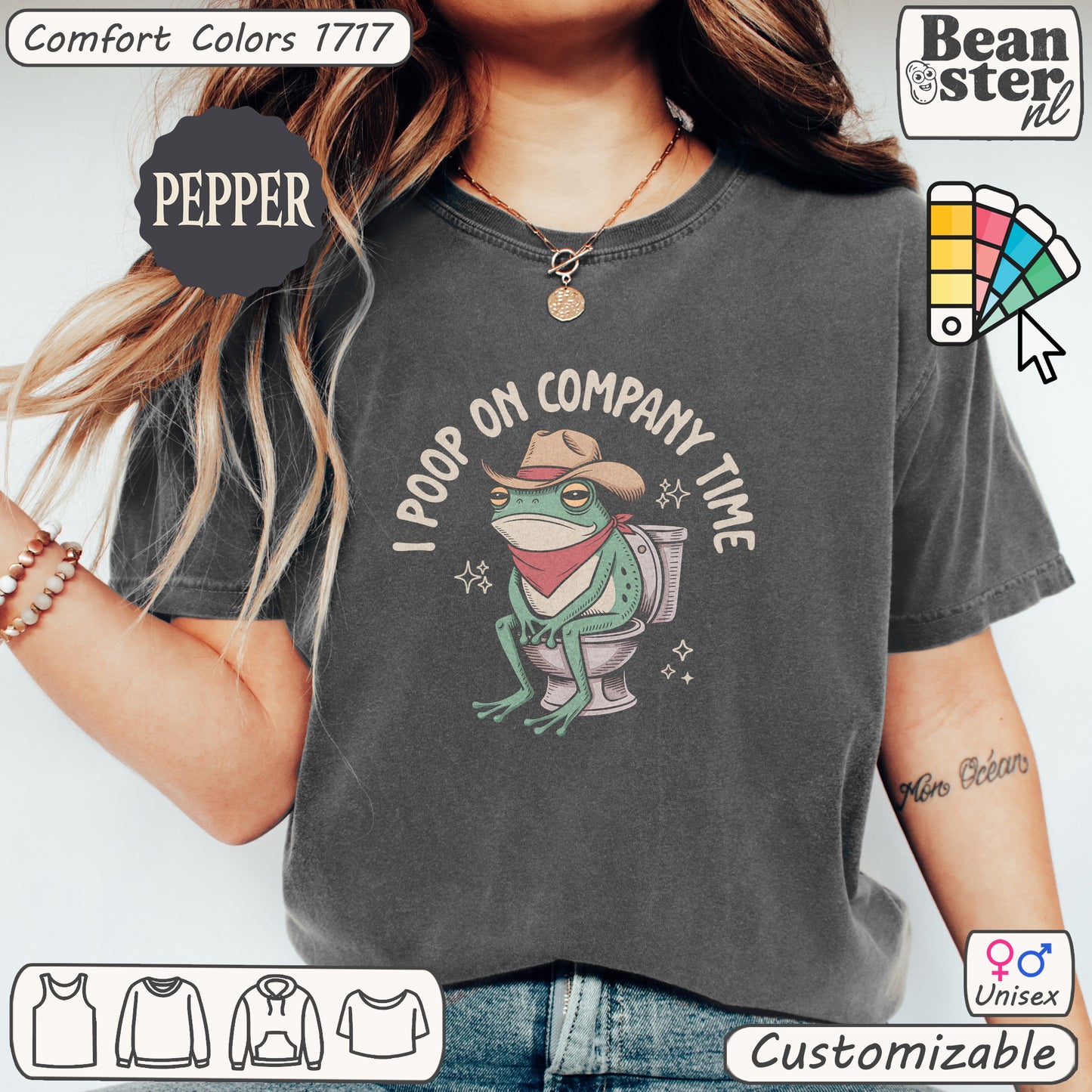 Funny Frog Shirt – I Poop On Company Time Tee