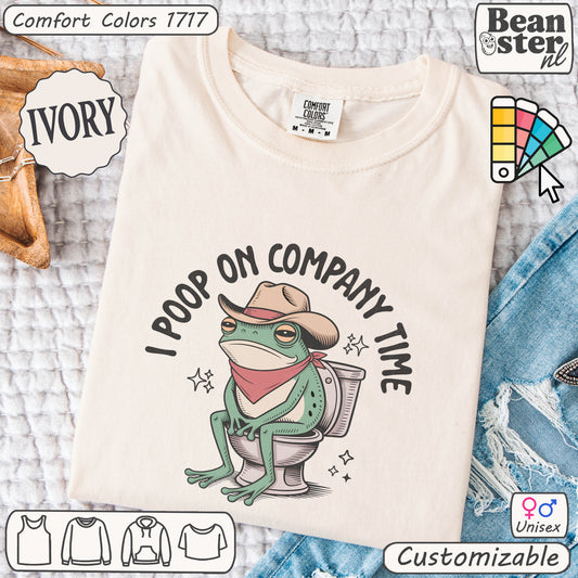 Funny Frog Shirt – I Poop On Company Time Tee