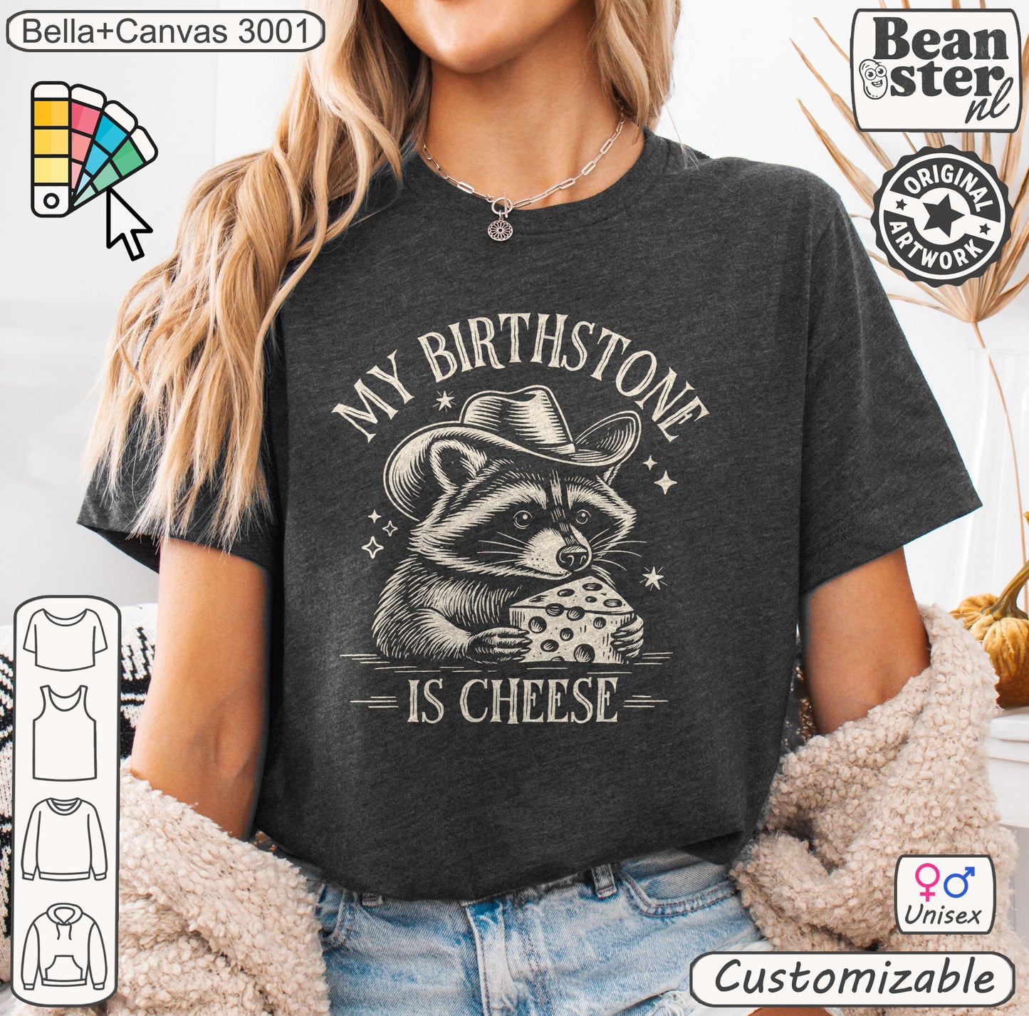 Cheese Is My Birthstone Funny Frog Tee