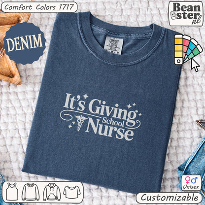 It’s Giving School Nurse Tee – Minimalist Graphic Shirt