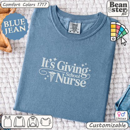 It’s Giving School Nurse Tee – Minimalist Graphic Shirt