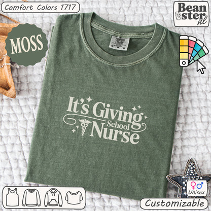 It’s Giving School Nurse Tee – Minimalist Graphic Shirt