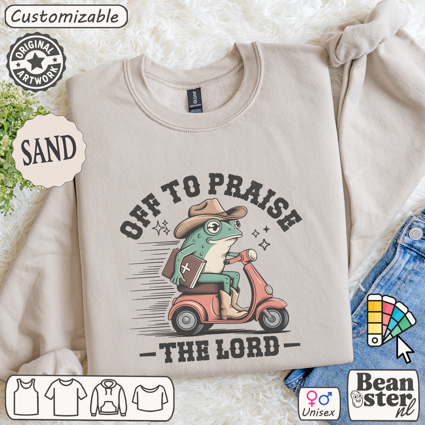 Off To Praise The Lord Frog Sweater – Funny Christian Sweatshirt