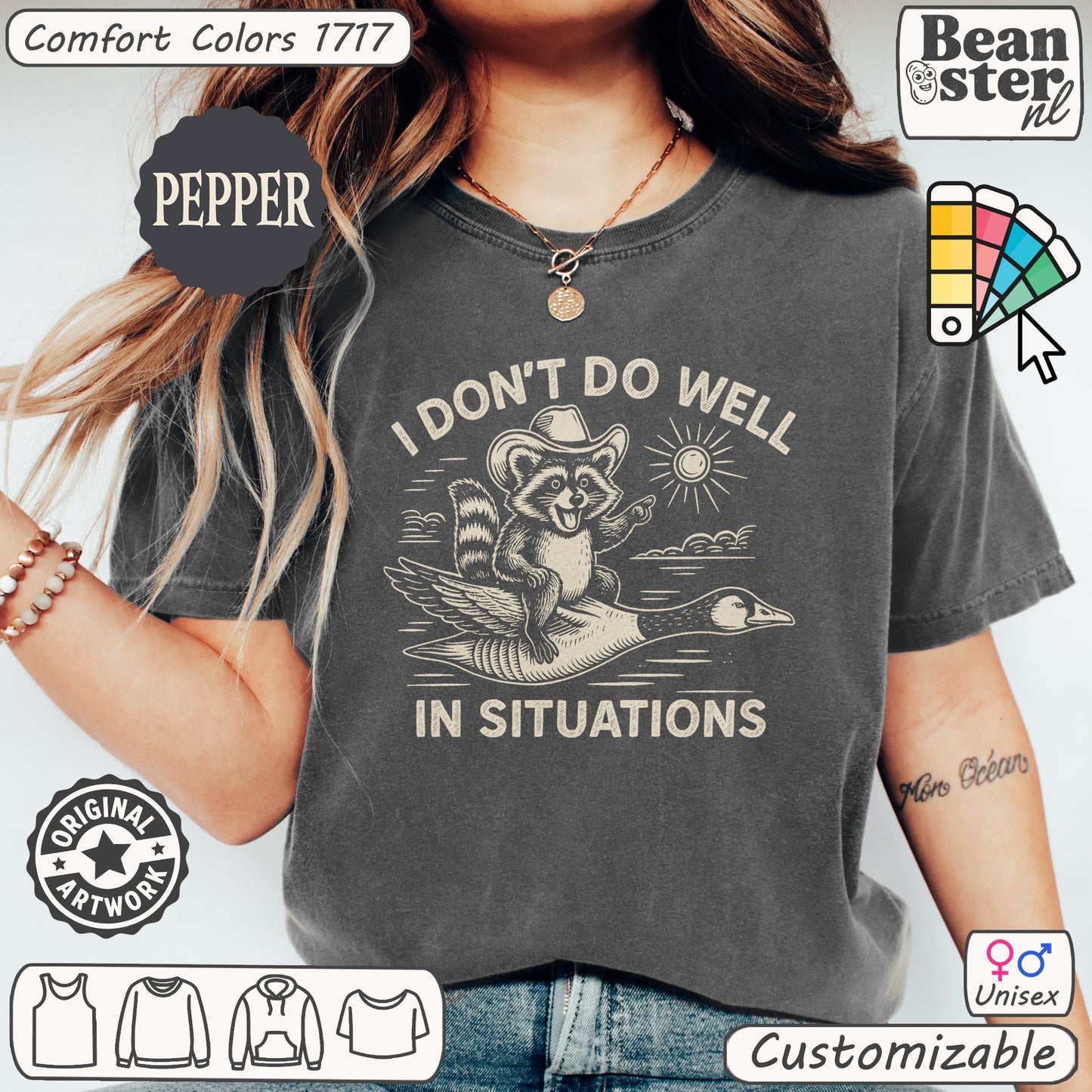 Silly Raccoon & Goose Shirt – Funny Anxiety Meme Tee
