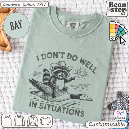 Silly Raccoon & Goose Shirt – Funny Anxiety Meme Tee