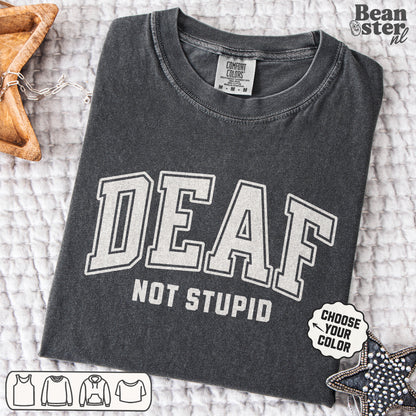 Deaf Not Stupid T-Shirt – Retro Comfort Colors Tee