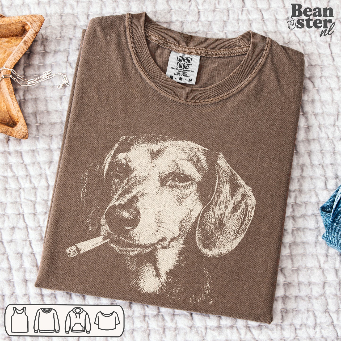 Smoking Dachshund Graphic Tee