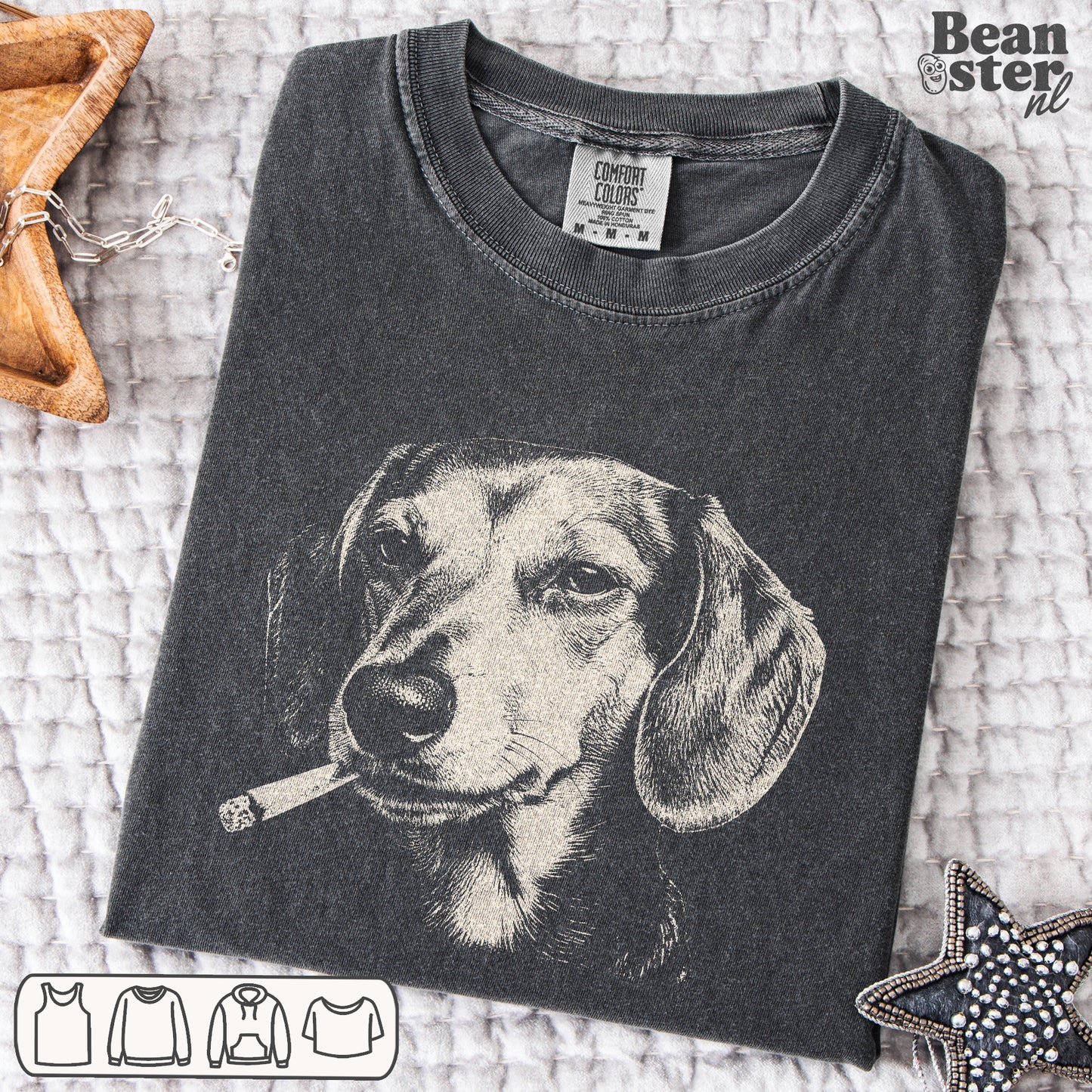 Smoking Dachshund Graphic Tee