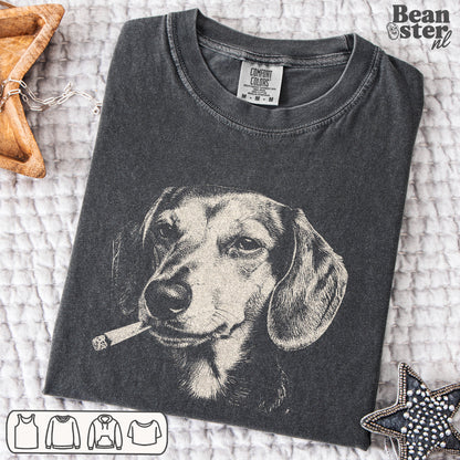Smoking Dachshund Graphic Tee