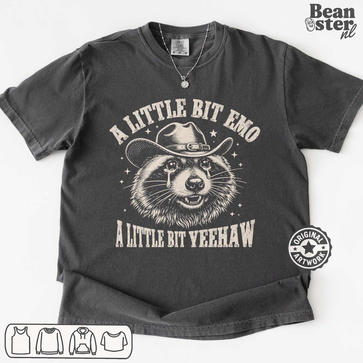 A Little Bit Emo A Little Bit Yeehaw Shirt | Sarcastic Humor Gift,  Funny Raccoon Meme T-Shirt, Comfort Colors Graphic Tee