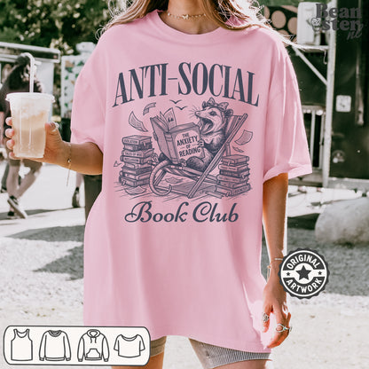 Anti Social Book Club T-Shirt for Book Lovers Shirt