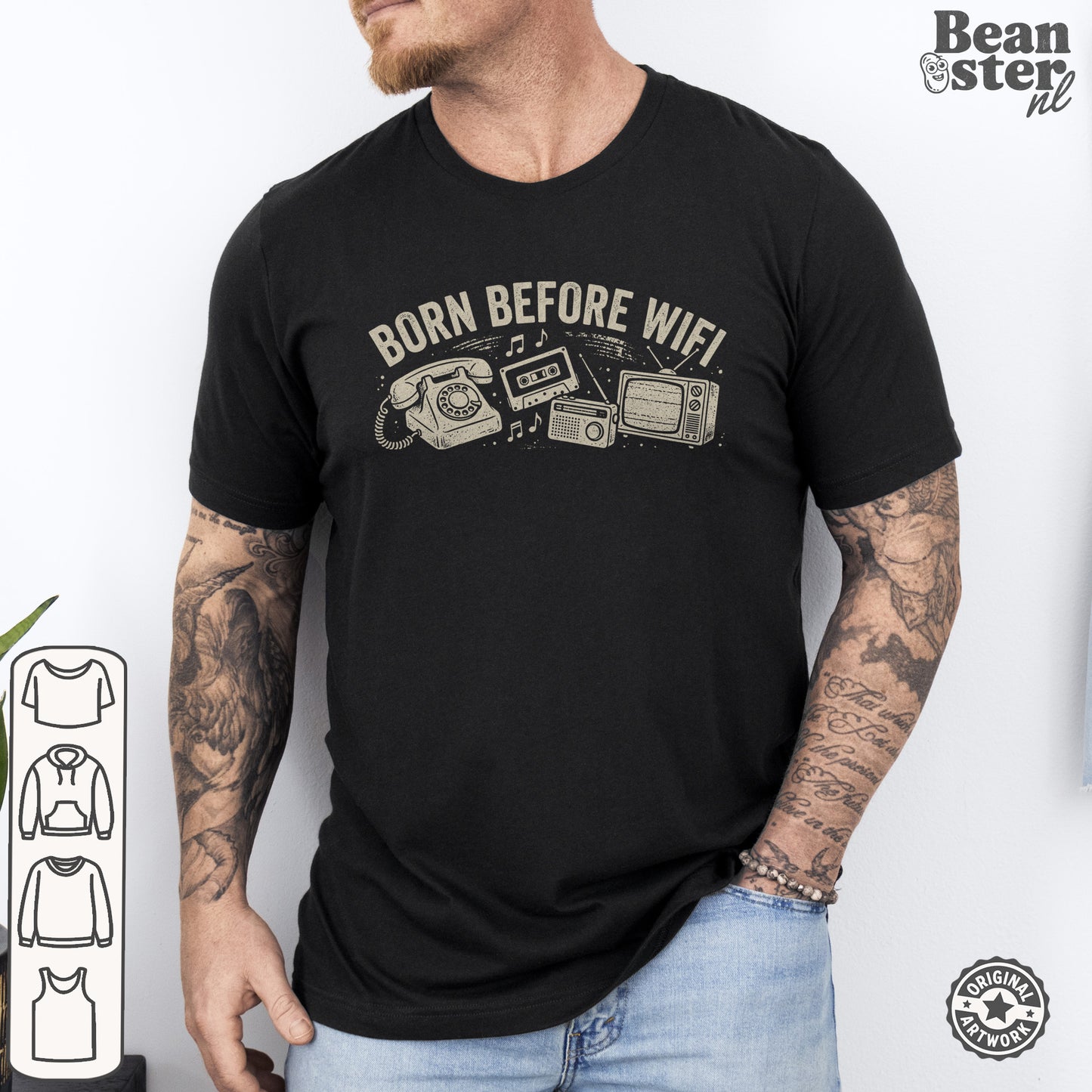 Born Before WiFi T-Shirt | Funny Vintage Gen-X Gift