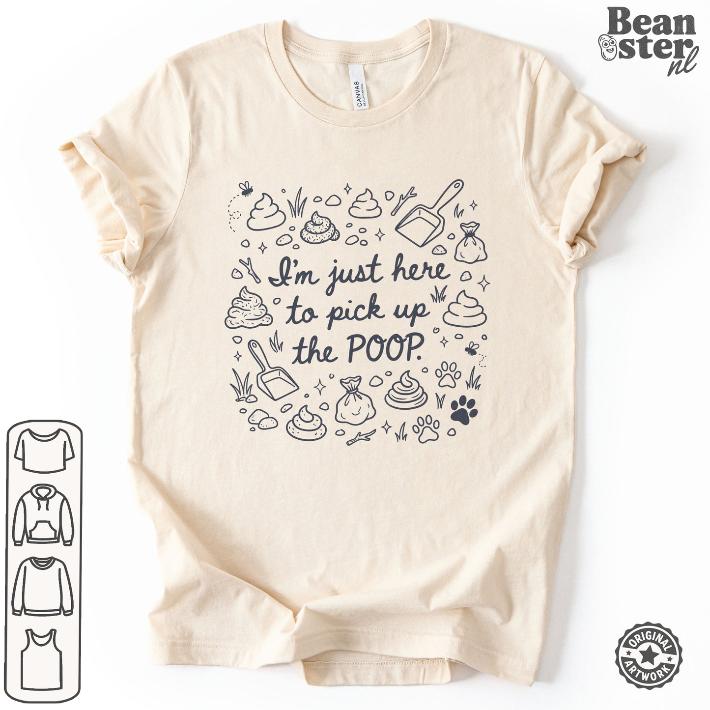 Just Here To Pick Up The Poop Shirt | Funny Dog Owner Tshirt, Vintage Graphic Tee