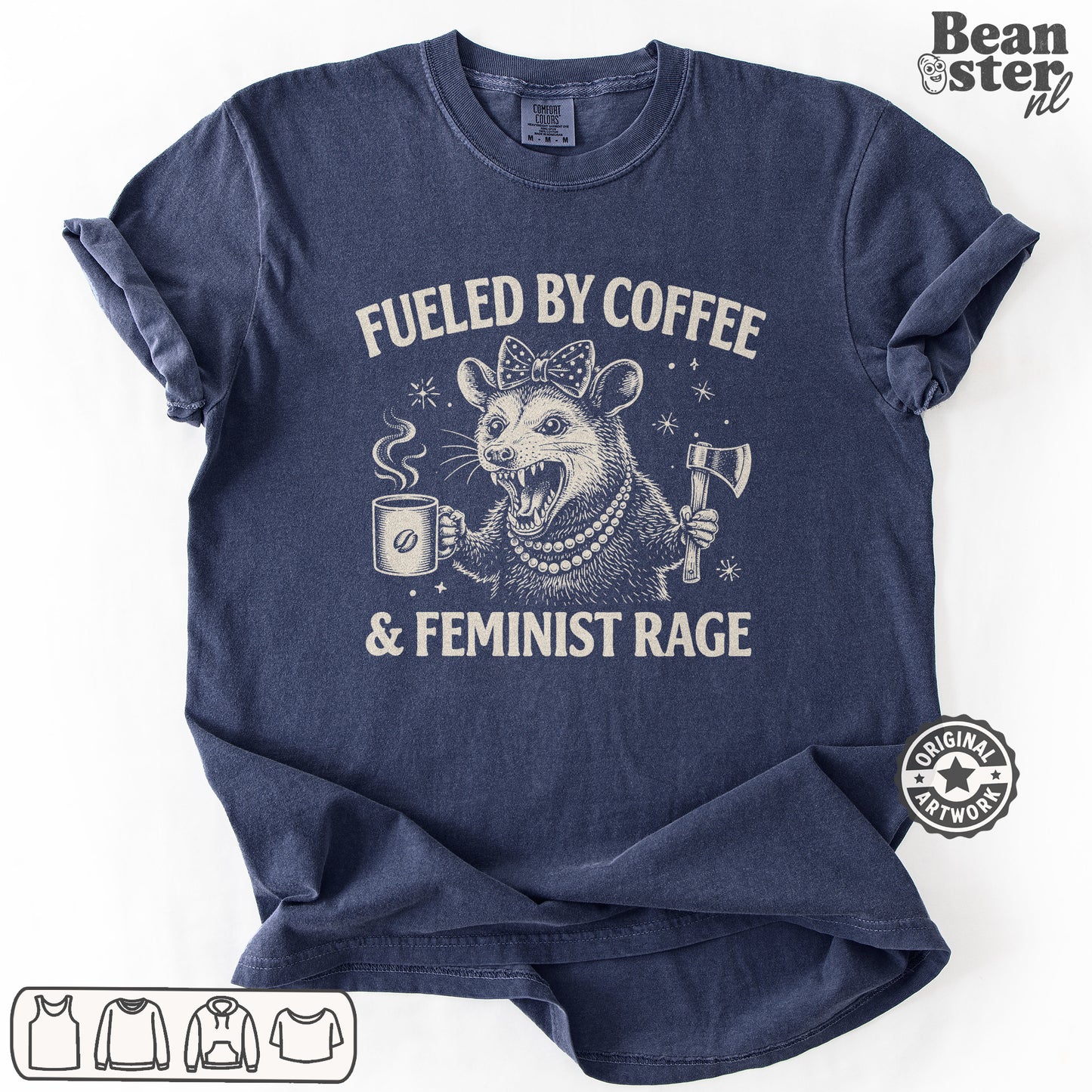 Fueled by Coffee & Feminist Rage Possum T-Shirt