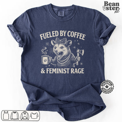 Fueled by Coffee & Feminist Rage Possum T-Shirt