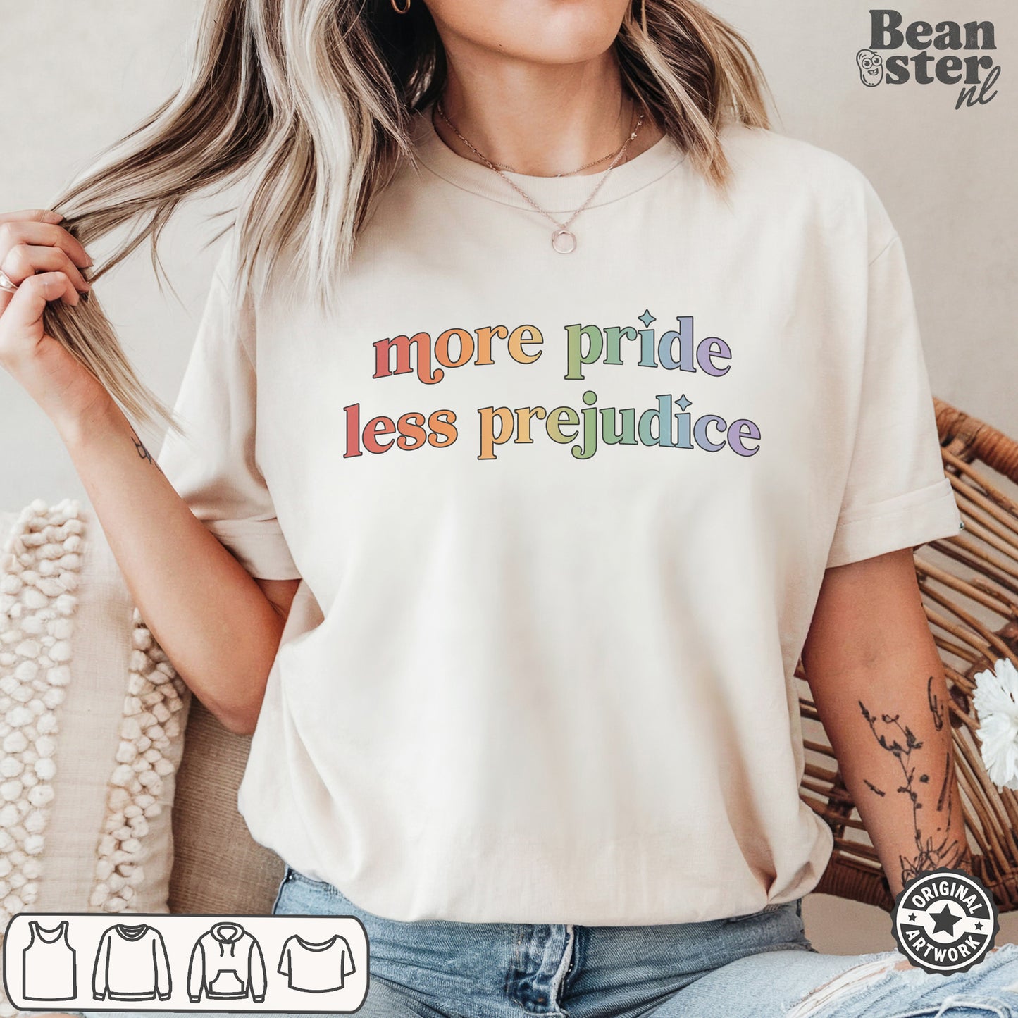 More Pride Less Prejudice LGBTQ Pride T-Shirt