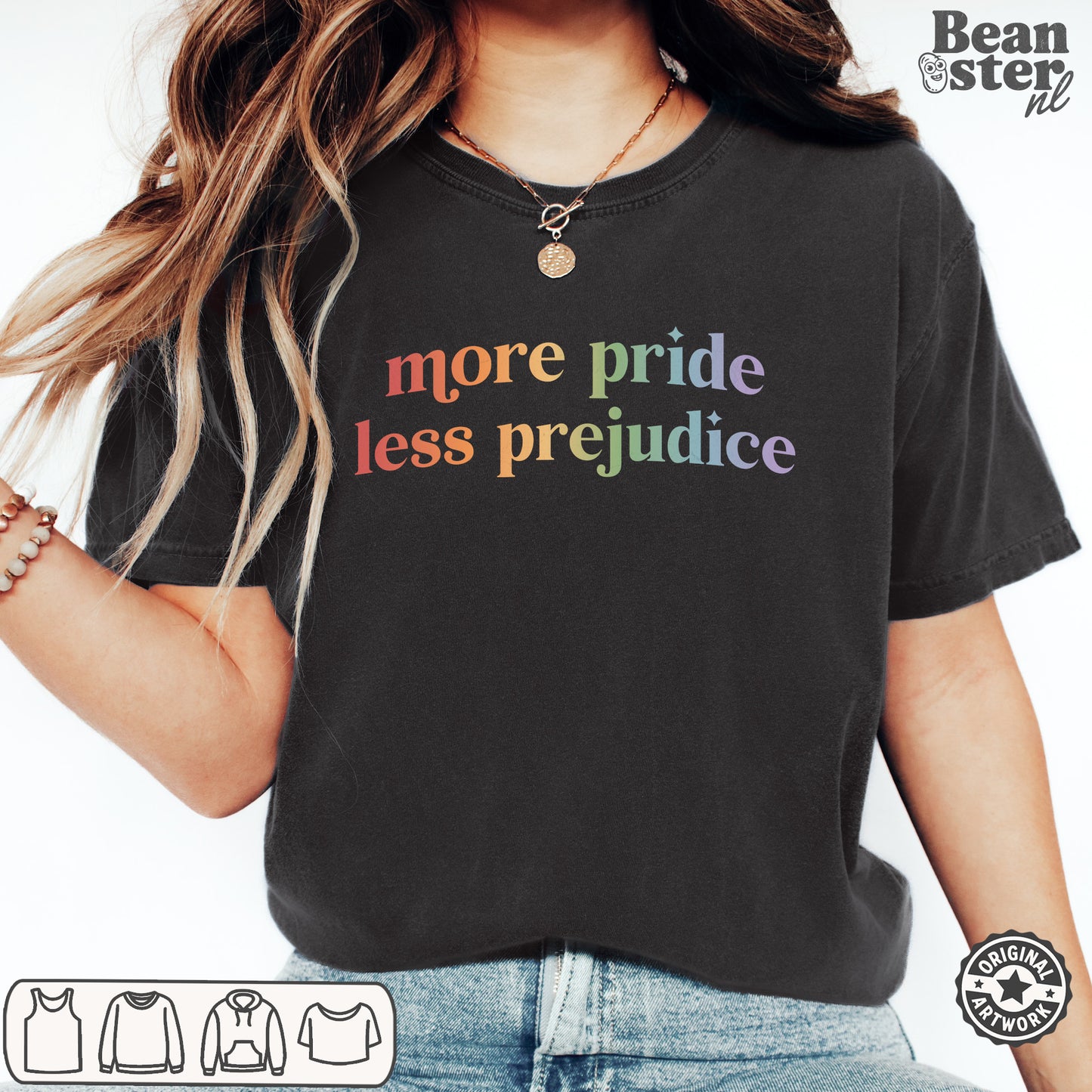 More Pride Less Prejudice LGBTQ Pride T-Shirt