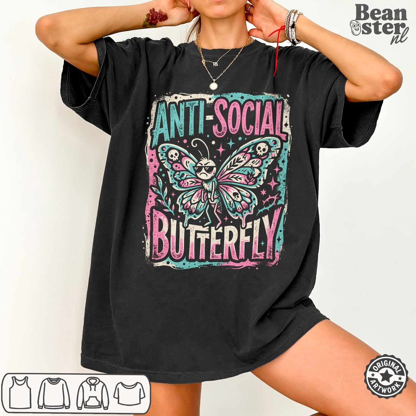 Anti Social Butterfly Funny Introvert T-Shirt