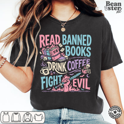 Read Banned Books Coffee Activist T-Shirt