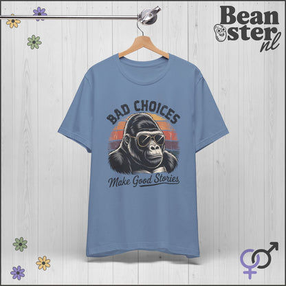 Bad Choices Gorilla Shirt – Retro Funny Graphic Tee