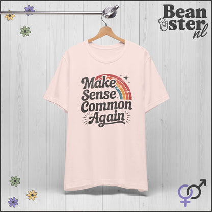 Make Sense Common Again- Retro Rainbow T-Shirt 🌈
