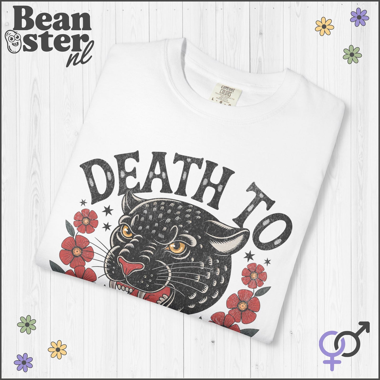 Death To Tyrants Shirt – Retro Black Panther Flower Tee