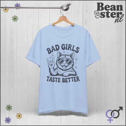 Bad Girls Taste Better – Cool Rock Cat Graphic Tee