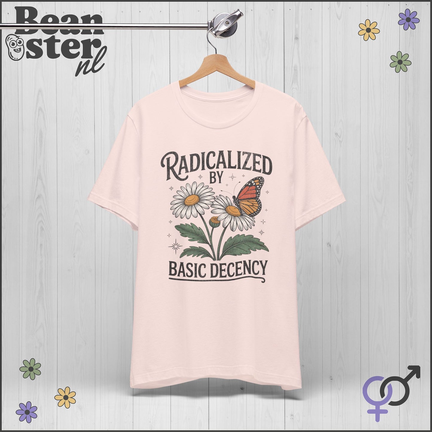 Radicalized By Basic Decency Floral Graphic Tee